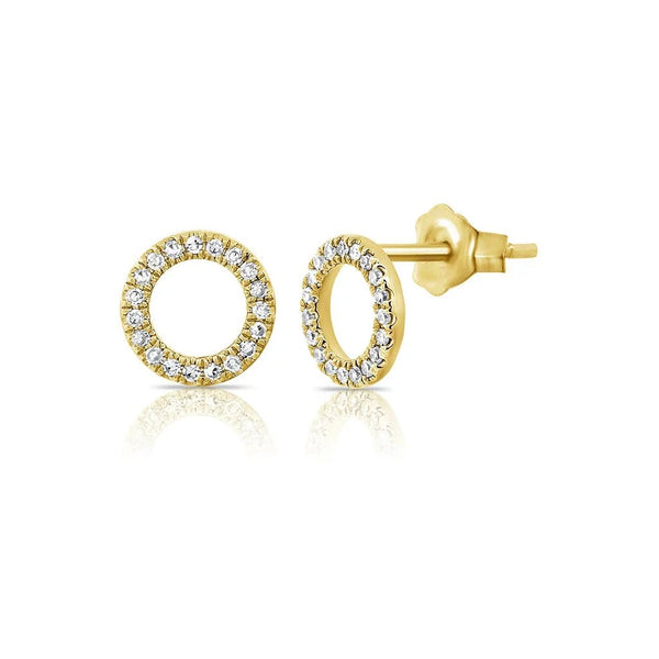 Diamond Open Circle Studs - 1